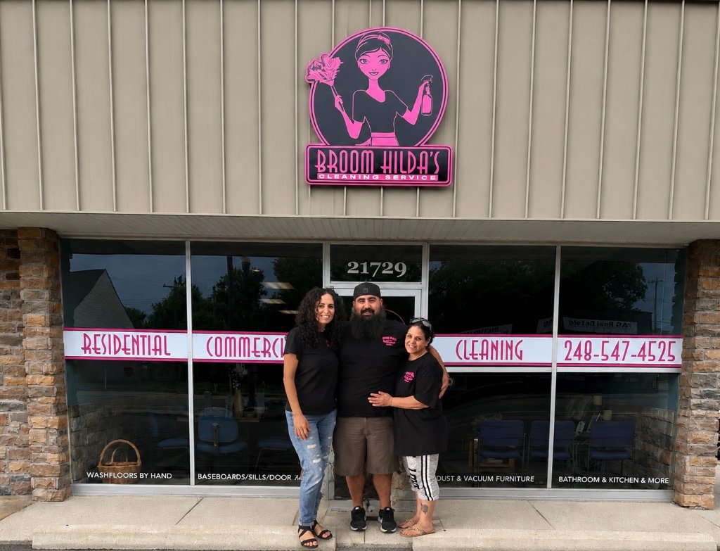 The family owners and managers behind Broom Hilda's Cleaning Service